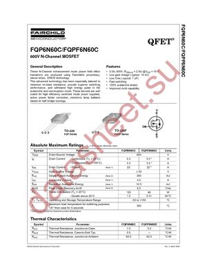 FQP6N60C datasheet  